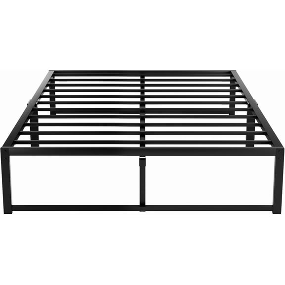 Wellmark 14" Platform Bed Frame/Mattress Foundation/No Box Spring needed/Steel Slat Support (Full Size), Black
