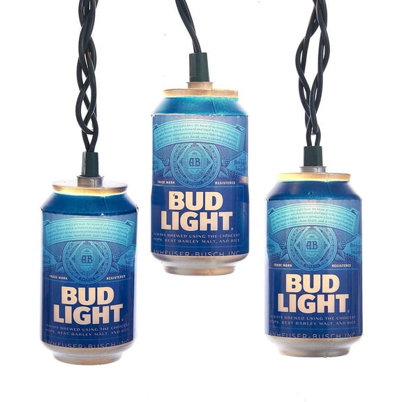 Wellmark Kurt Adler 10-Light Bud Light Beer Can Light Set