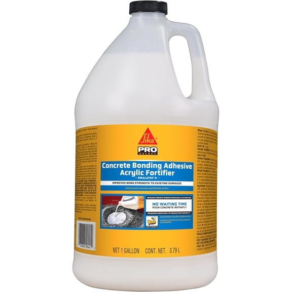 Wellmark - SikaLatex R - Concrete Adhesive Glue, White - Admix for Portland-Cement Mortar/Concrete - Resistant to Freezing and thawing Damage - 1-Gallon (Pack of 1)