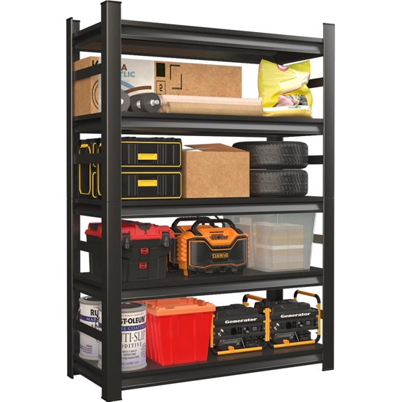 Wellmark Storage Shelves, Metal Shelving Heavy Duty, Garage Shelving, Adjustable Metal Racks,5 Tier Shelving Unit, Rack Units and Storage for Warehouse, Basements, Garages (72" Hx35.4 Wx15.8 D)