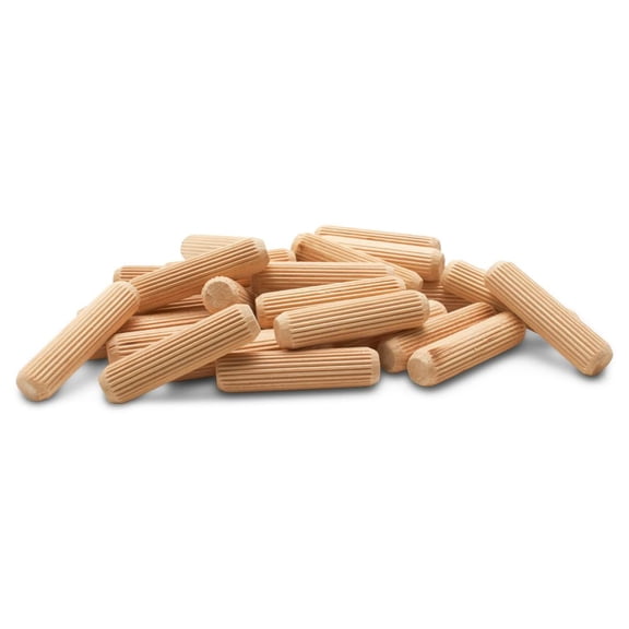 Wellmark Wooden Dowel Pins 2 x 1/2 inch, Pack of 250 Fluted Dowel Joints for Woodworking, Furniture and Crafts, by