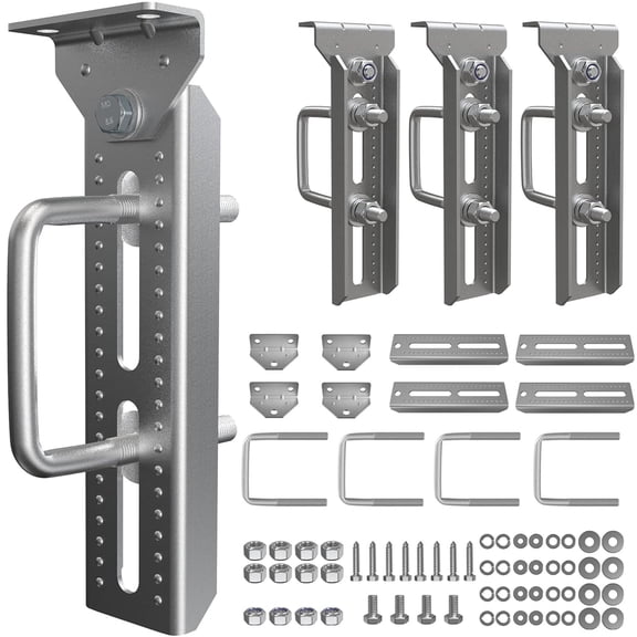 Wellmax 10" Boat Trailer Bunk Brackets, Heavy Duty Swivel, 4-Pack, Silver