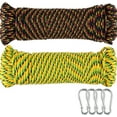 thumbnail image 1 of Wellmax 3/16" x 100' Diamond Braided Polypropylene Rope with UV Protection and Weather Resistance, Yellow/Black - 2 Pack, 1 of 8