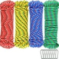 thumbnail image 1 of Wellmax 4 Pack 3/16" x 50ft Diamond Braided Polypropylene Rope with UV Treatment and Weather Resistant, Assorted Multi-Color, 1 of 7