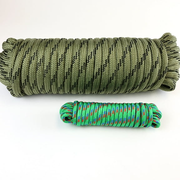 Wellmax Diamond Braid Nylon Rope, 1/2 in X 100 Foot with UV Protection and Weather Resistance, Camo