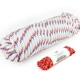 thumbnail image 1 of Wellmax Diamond Braid Nylon Rope, 1/2 in X 100 Foot with UV Protection and Weather Resistance, Red and White, 1 of 8