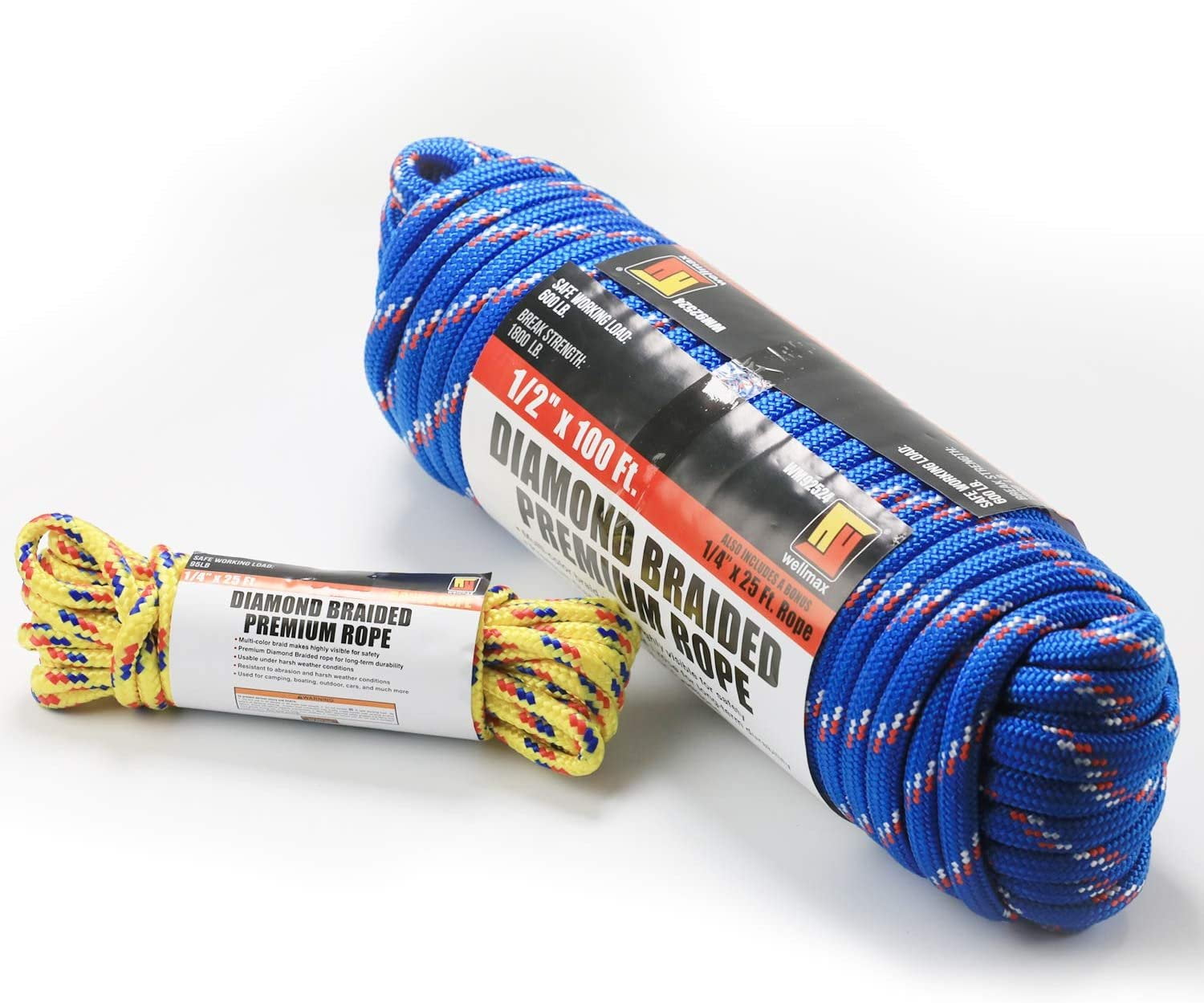 1/4 in. x 100 ft. Nylon-Poly Diamond Braid Rope