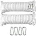 thumbnail image 1 of Wellmax Diamond Braided Polypropylene Rope with Uv Treatment and Weather Resistant, 2 Pack 3/16 Inch X 100ft White with 4 Bonus Spring Links, 1 of 9