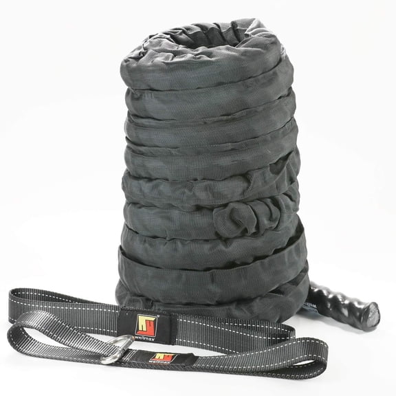 Wellmax Heavy Duty Battle Rope with Portable Anchor Kit, 1.5 inch by 30ft, Perfect for Muscle Training Exercise, Fitness, Cardio Workout and Crossfit