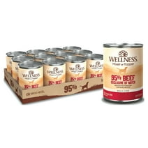 Wellness 95% Beef Natural Wet Grain Free Canned Dog Food, 13.2-Ounce Can (Pack of 12)