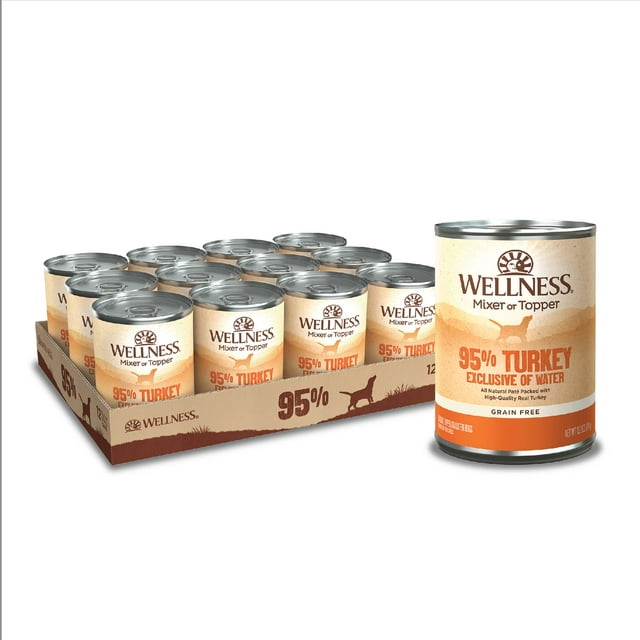 Wellness 95% Turkey Natural Wet Grain Free Canned Dog Food, 13.2-Ounce Can (Pack of 12)