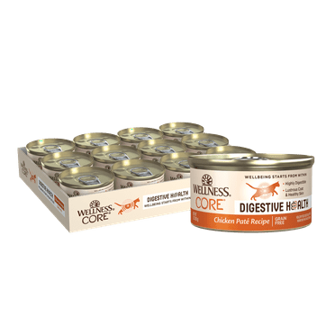 Wellness CORE Digestive Health Chicken Pate Wet Cat Food, 3 Ounce Can (Pack of 12)