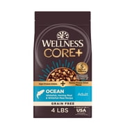 Wellness CORE+ Dry Dog Food with Freeze Dried Pieces, Grain Free, High Protein, Natural, Ocean Whitefish, Herring, Salmon Recipe, 4-Pound Bag