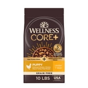 Wellness CORE+ Puppy Dry Dog Food with Freeze Dried Pieces, Grain Free, High Protein, Natural, Chicken & Turkey Recipe, (10-Pound Bag)