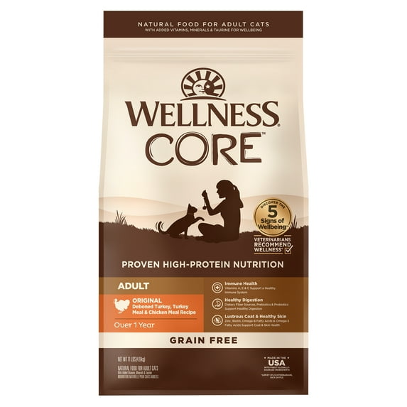 Wellness CORE Grain-Free Original Formula Dry Cat Food, 11 Pound Bag