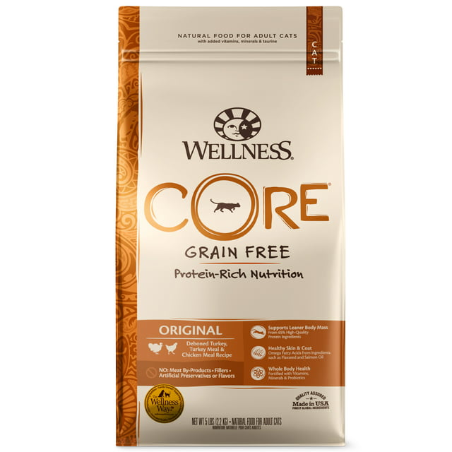 Wellness CORE Grain-Free Original Formula Dry Cat Food, 5 Pound Bag
