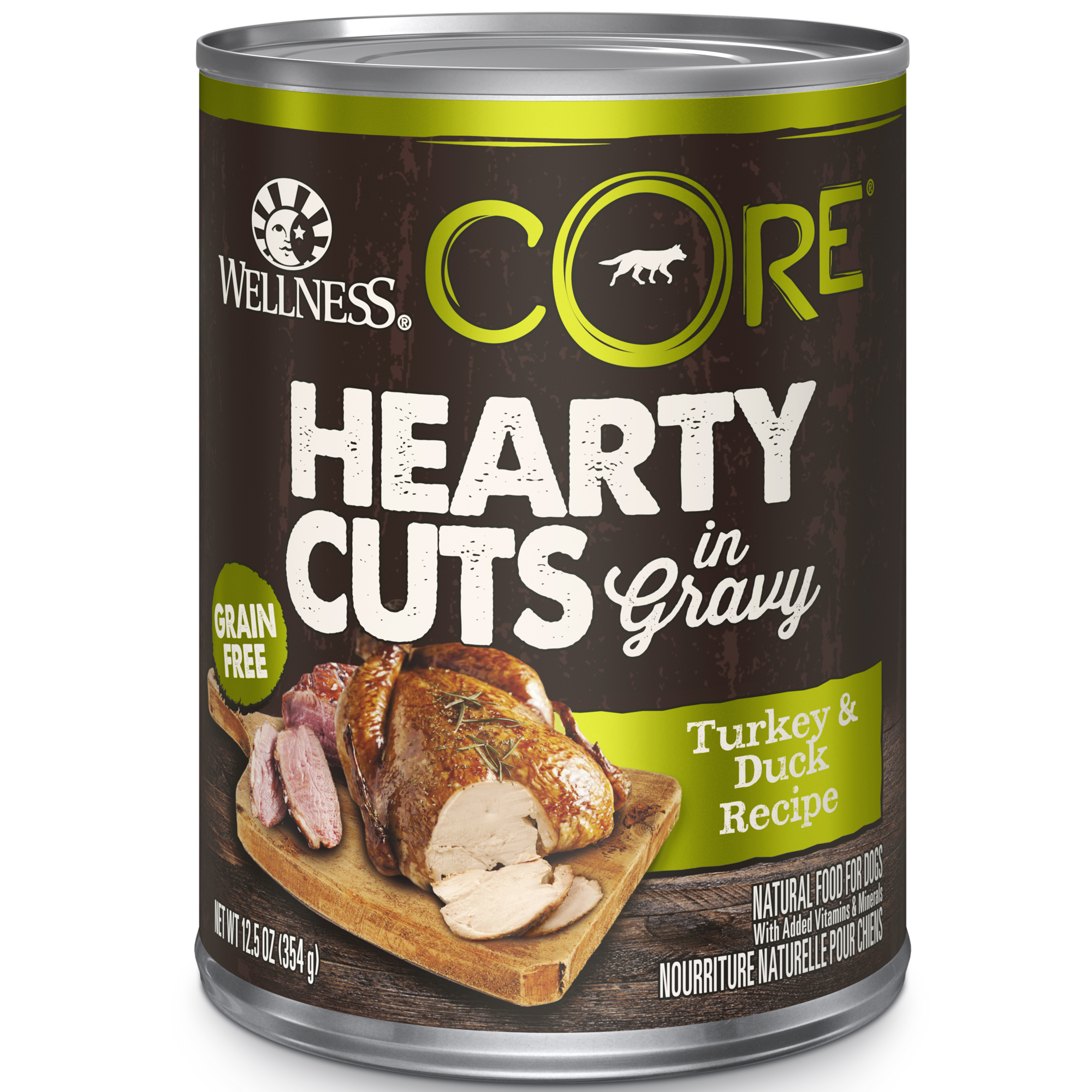 Wellness CORE Hearty Cuts Natural Wet Grain Free Canned Dog Food, Turkey & Duck, 12.5-Ounce Can (Pack of 12) - image 1 of 7
