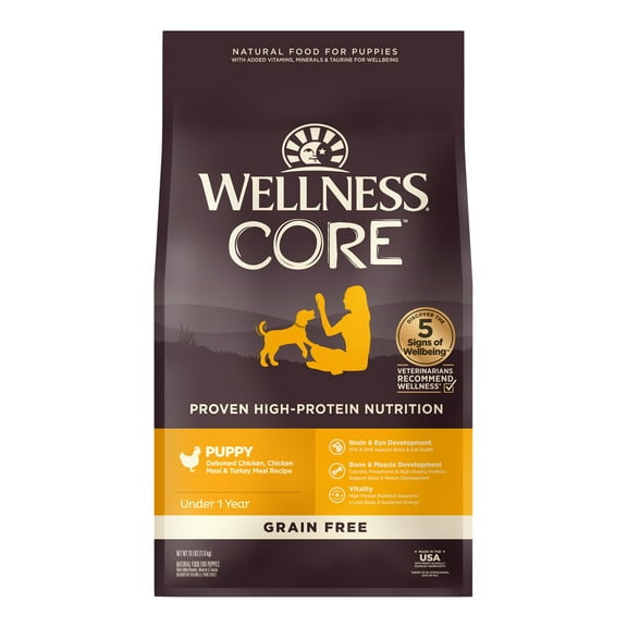 Wellness CORE Natural Grain Free Dry Dog Food, Puppy Recipe, 26-Pound Bag