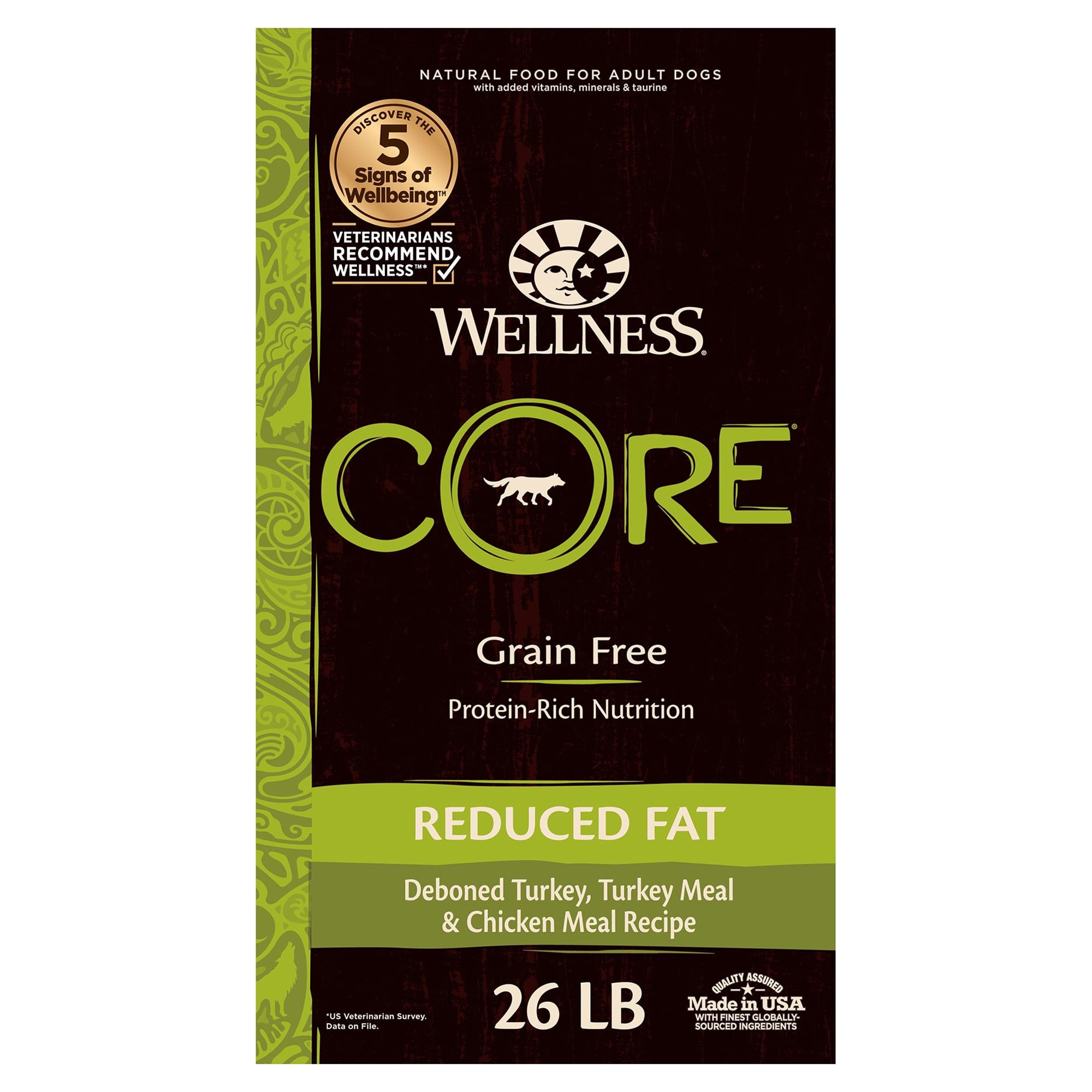 Wellness CORE Natural Grain Free Dry Dog Food, Reduced Fat, 26-Pound Bag - image 1 of 8