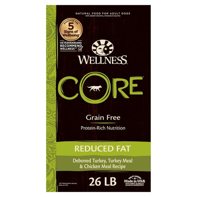 Wellness CORE Natural Grain Free Dry Dog Food, Reduced Fat, 26-Pound Bag