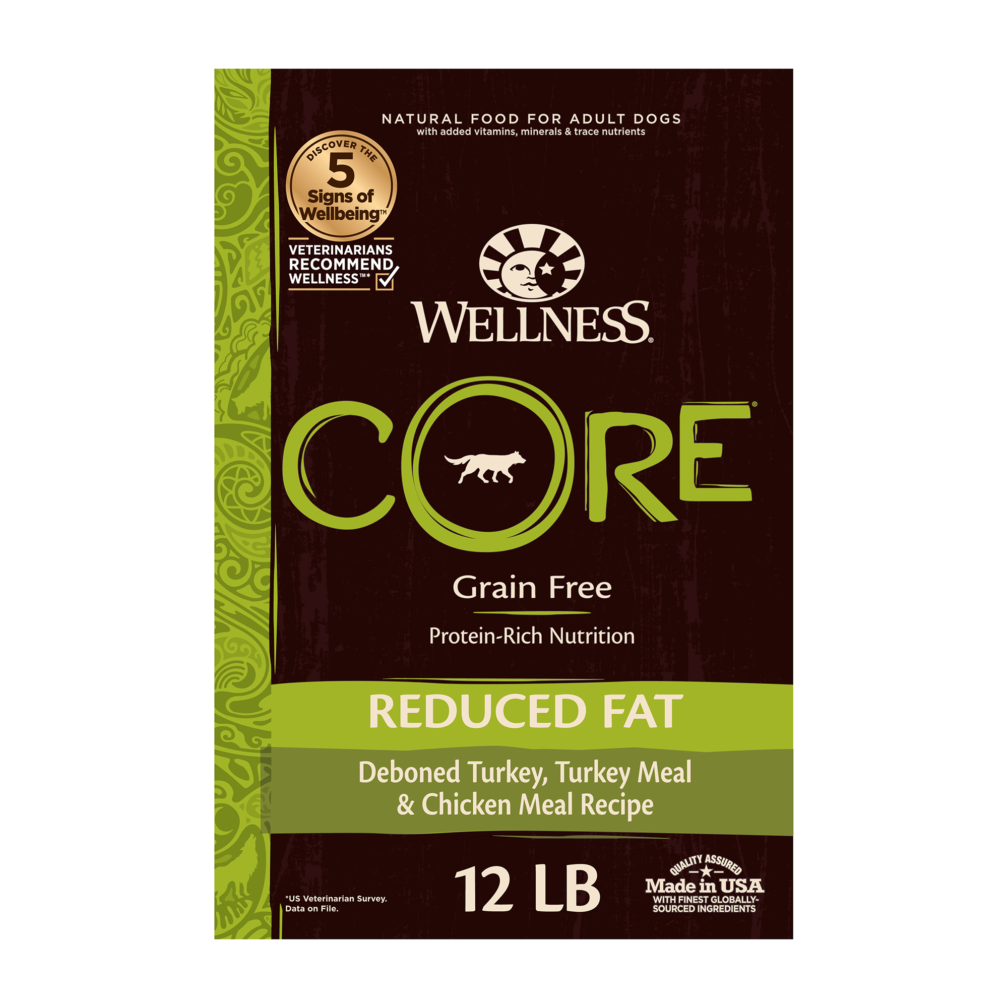 Wellness CORE Natural Grain Free Dry Dog Food, Reduced Fat Recipe, 12-Pound Bag - image 1 of 8