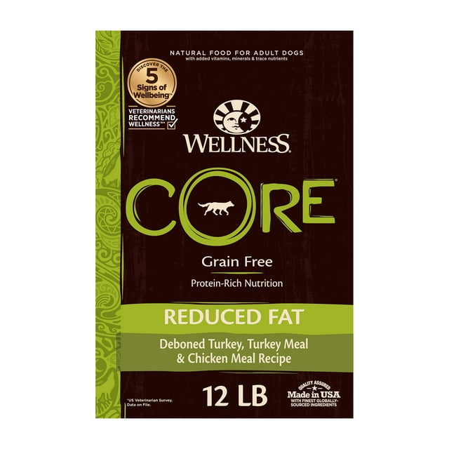 Wellness CORE Natural Grain Free Dry Dog Food, Reduced Fat Recipe, 12-Pound Bag