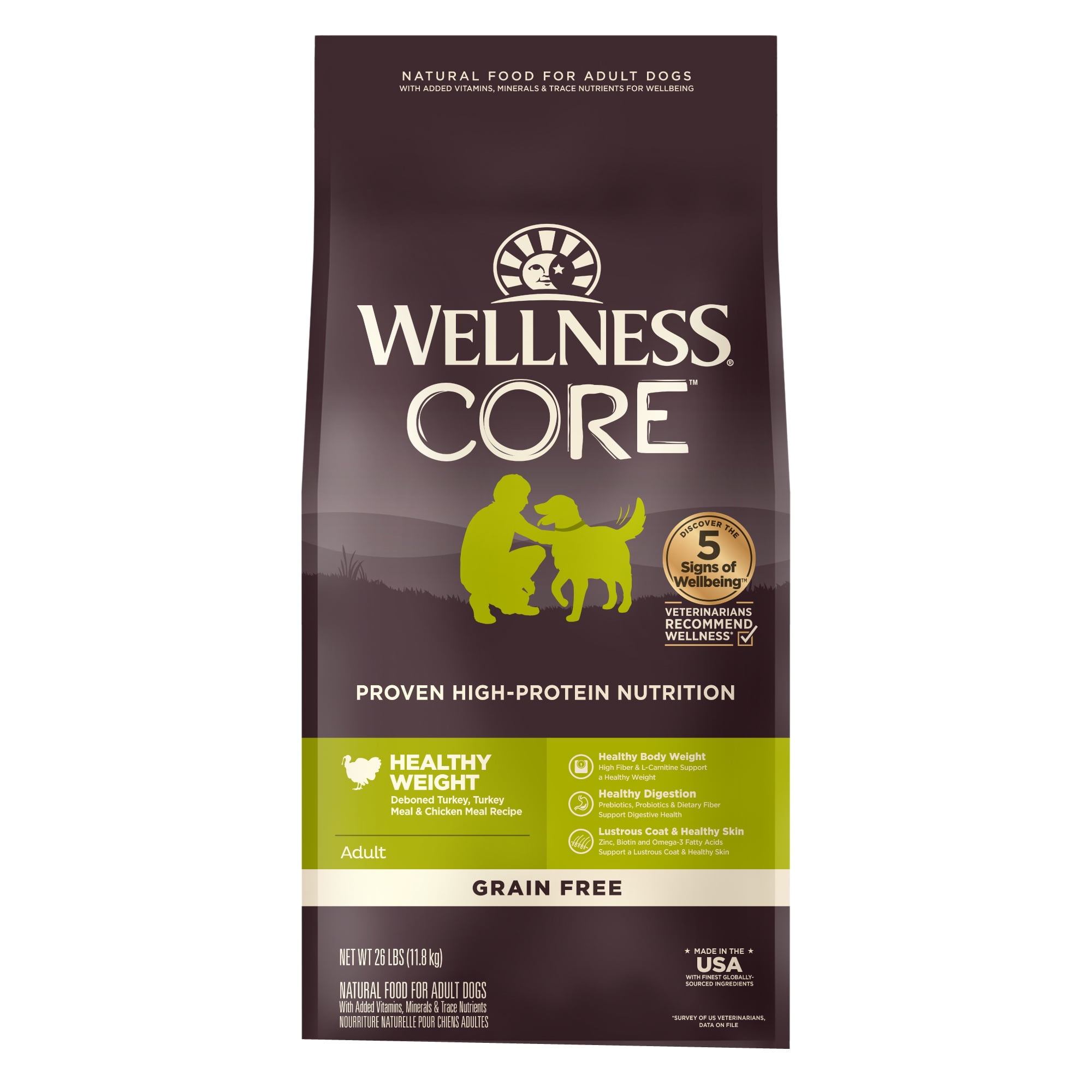 Wellness CORE Reduced Fat Dog Food, Grain Free, 26lb Botswana Ubuy