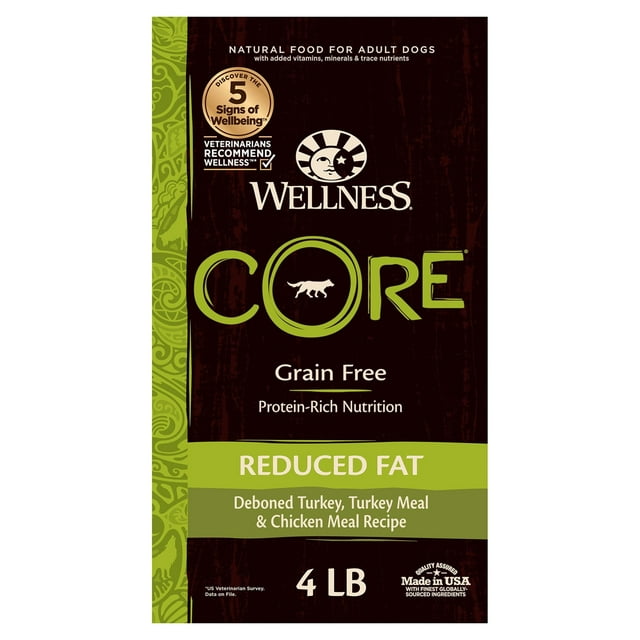 Wellness CORE Natural Grain Free Dry Dog Food, Reduced Fat Recipe, 4-Pound Bag