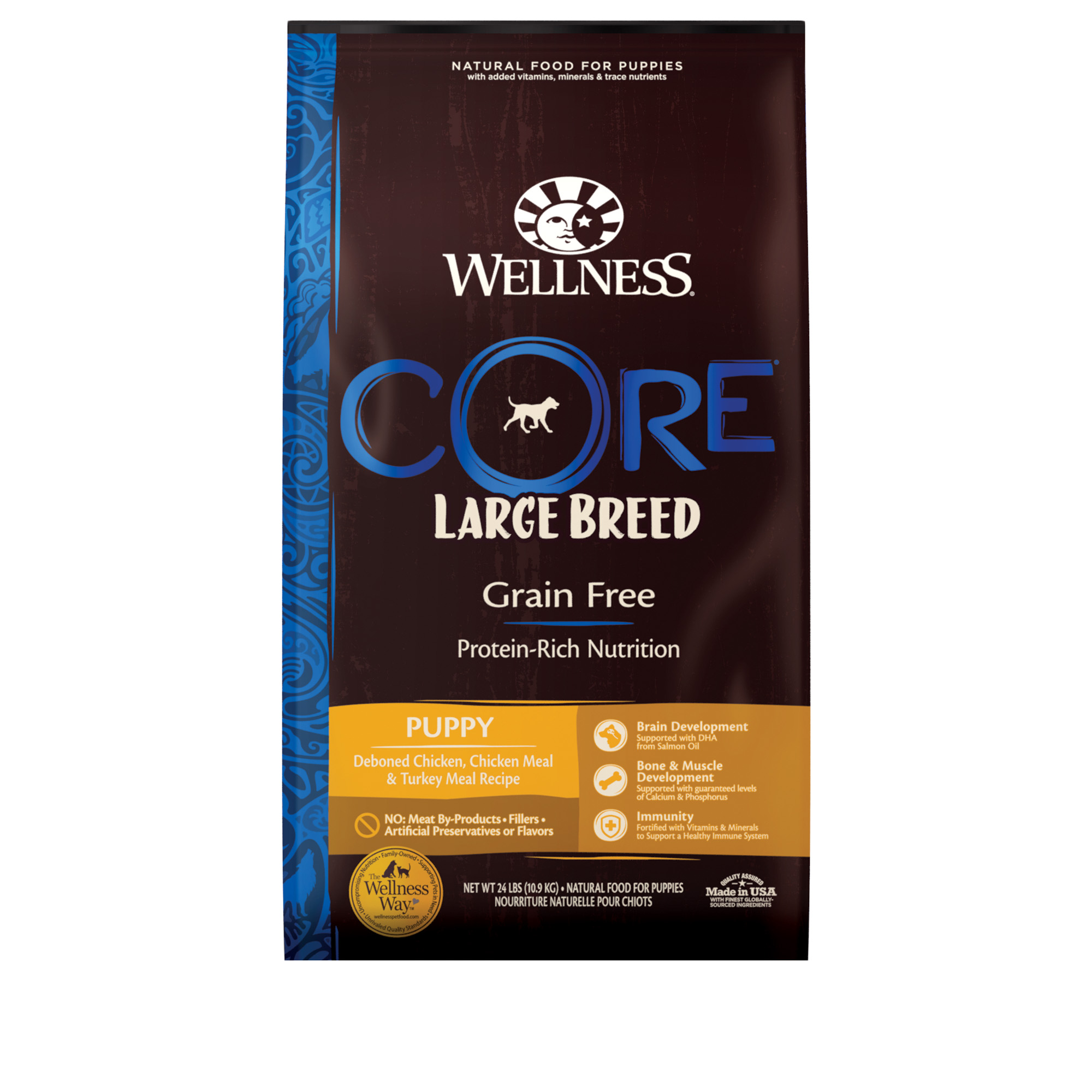 Wellness CORE Natural Grain Free Dry Puppy Food, Large Breed Puppy, 24-Pound Bag - image 1 of 8
