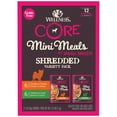 thumbnail image 1 of Wellness CORE Natural Grain Free Small Breed Mini Meals Shredded Variety Pack, 3-Ounce (Pack of 12), 1 of 8