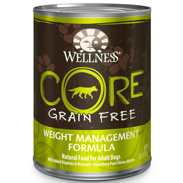 Wellness CORE Natural Wet Grain Free Canned Weight Management Dog Food, 12.5-Ounce Can (Pack of 12)