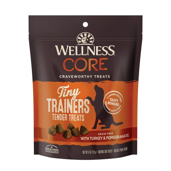 Wellness CORE Tiny Trainers Dog Treats, Natural, Training Treat, Grain Free, Turkey & Pomegranate (6 Ounce Bag)