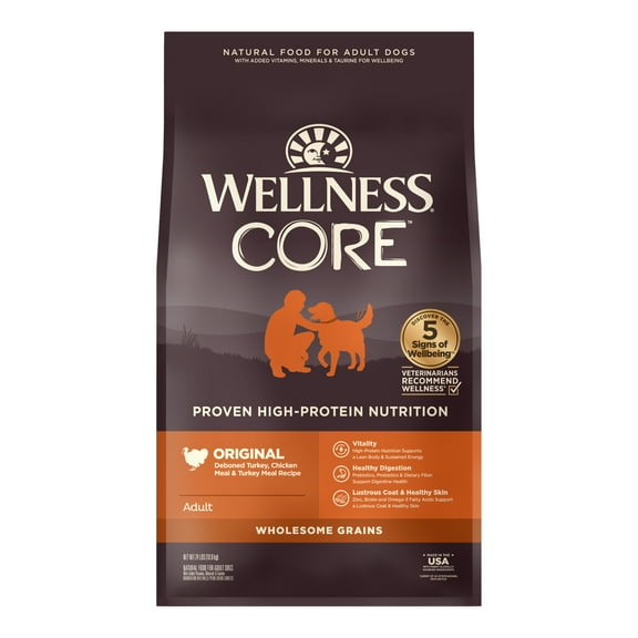 Wellness CORE Wholesome Grains Dry Dog Food, Original Recipe, 24 Pound Bag