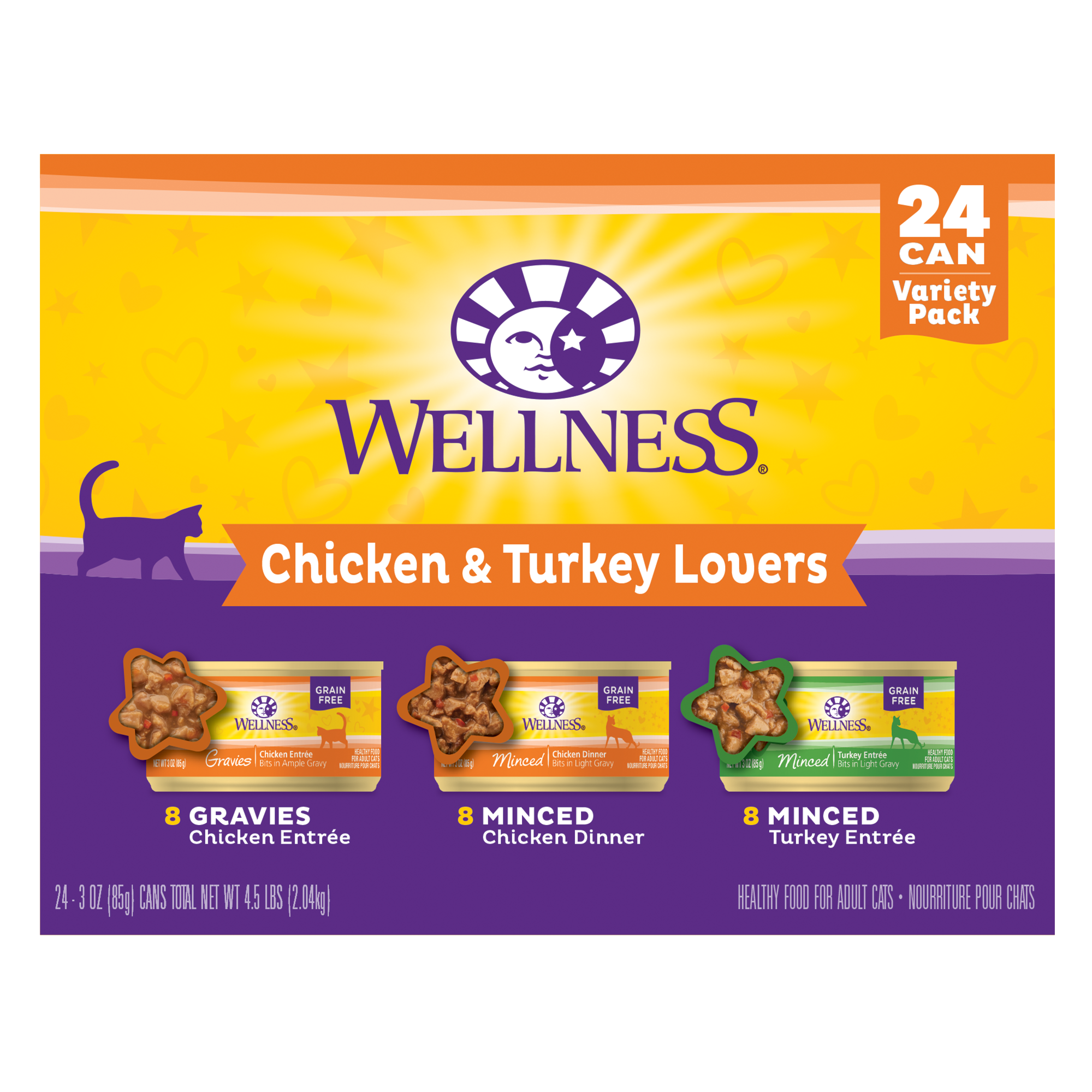 Wellness Chicken & Turkey Lovers Variety Pack, 3 oz (Pack of 24) - image 1 of 7