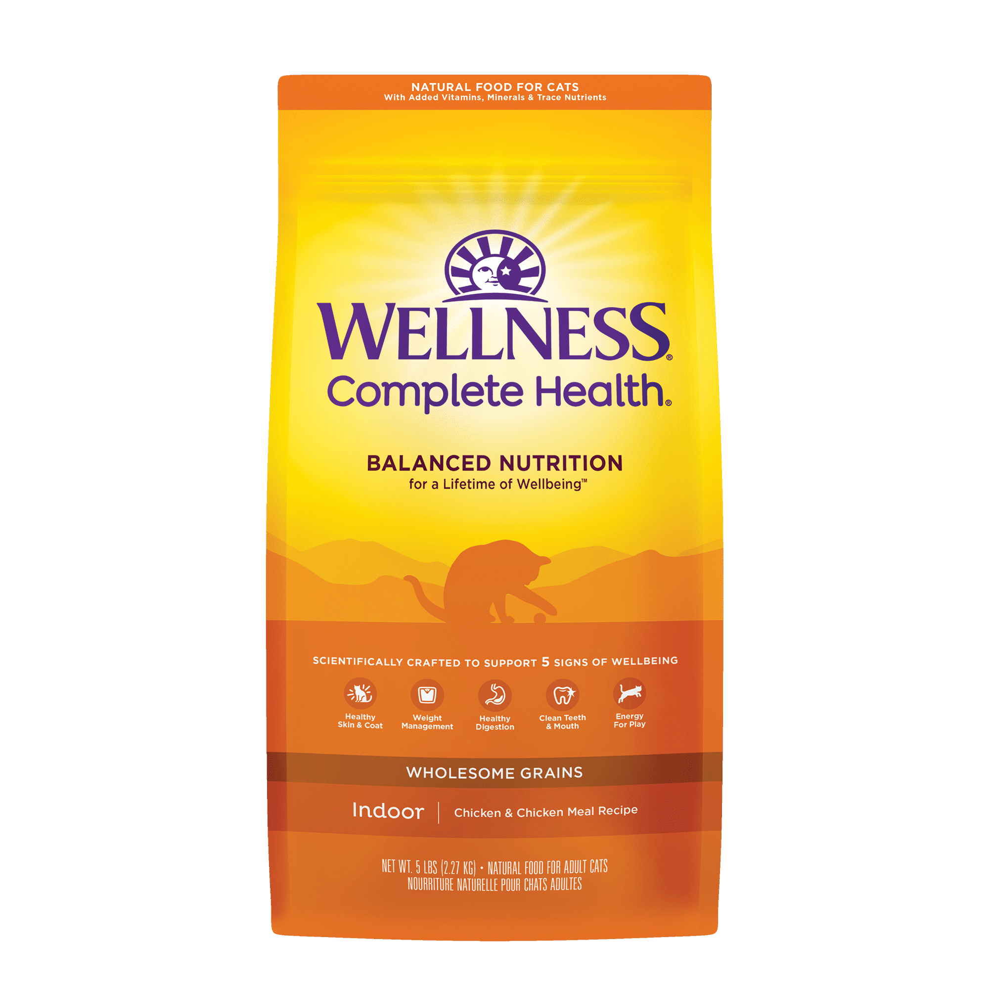 Wellness Complete Health Dry Cat Food, Indoor Deboned Chicken & Chicken