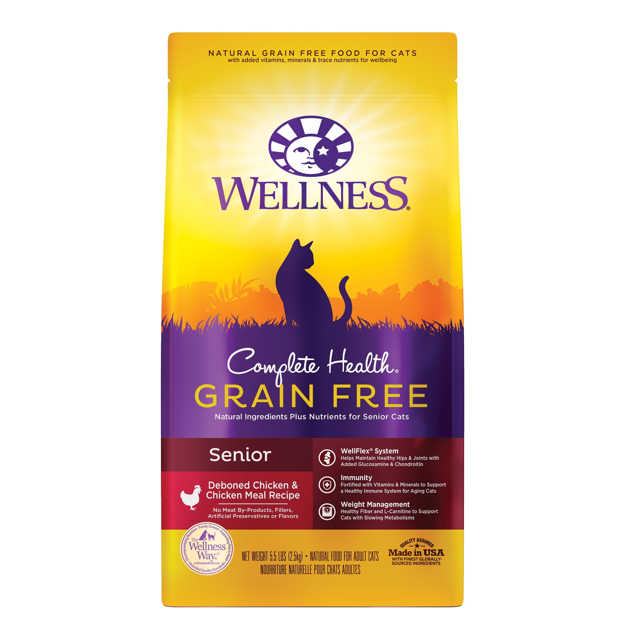 Wellness Complete Health Grain Free Senior Dry Cat Food 5 Pound