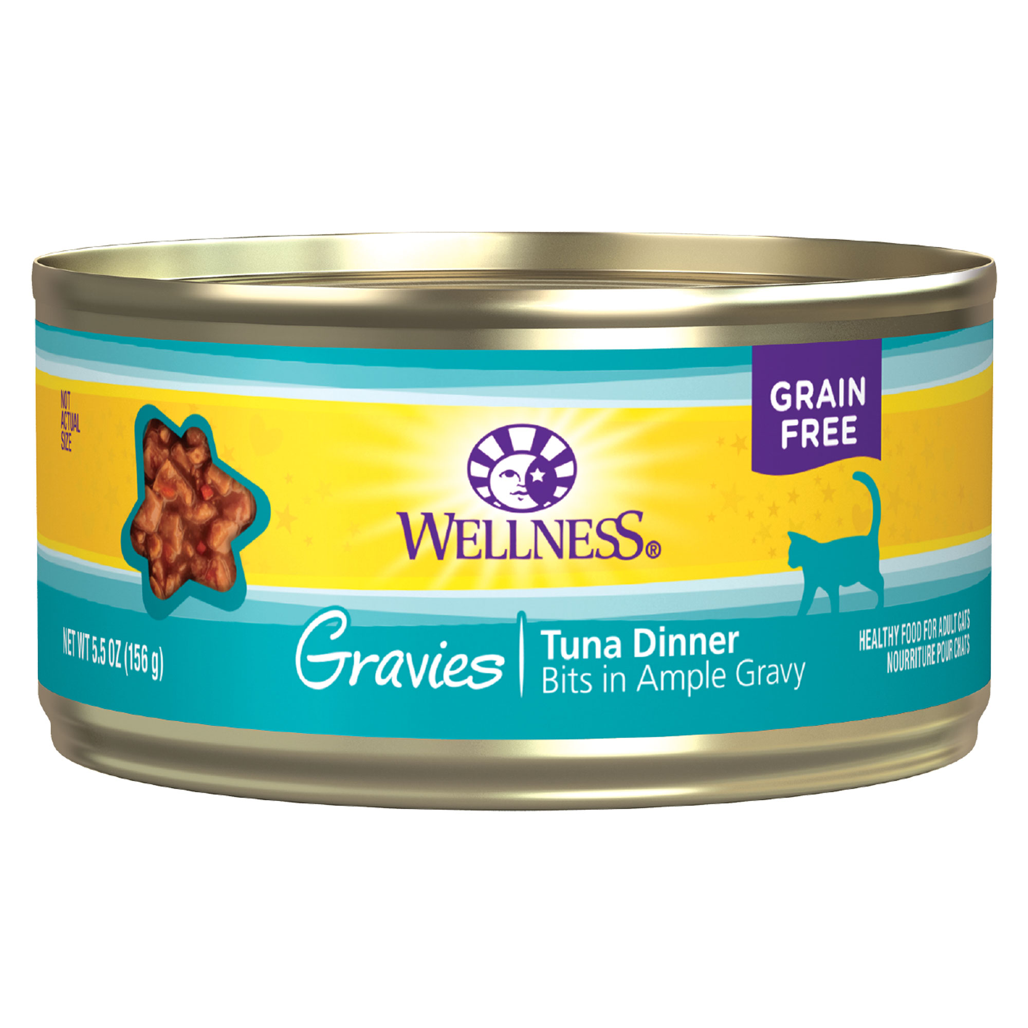 Wellness Complete Health Gravies Grain Free Canned Cat Food, Tuna Dinner, 5.5 Ounces (Pack of 12) - image 1 of 9