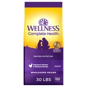 Wellness Complete Health Dry Dog Food, Wholesome Grains, Natural, Chicken & Oatmeal, (30-Pound Bag)