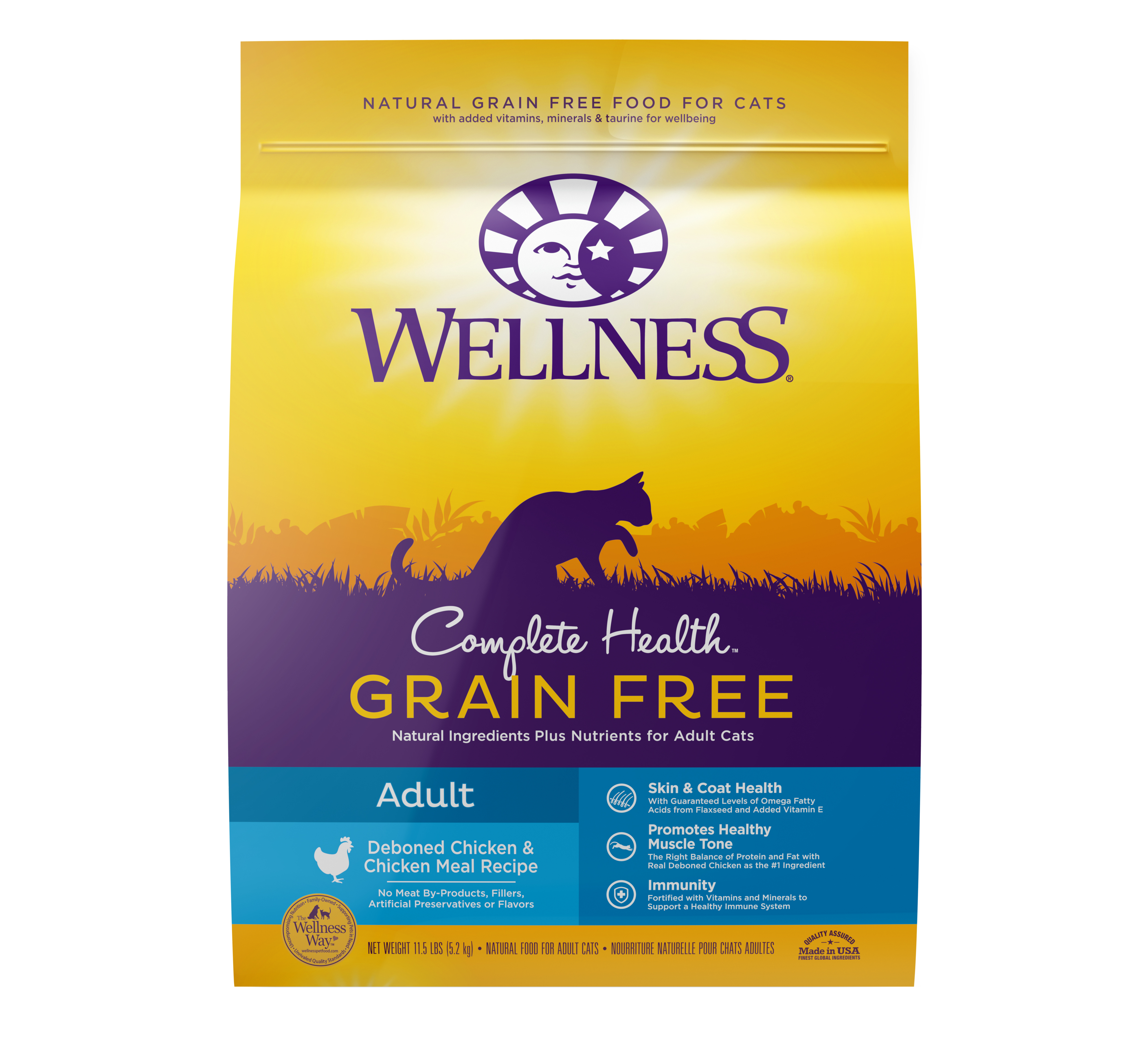 Wellness Complete Health Natural Grain Free Deboned Chicken & Chicken Meal Dry Cat Food, 11.5 Pound Bag - image 1 of 9