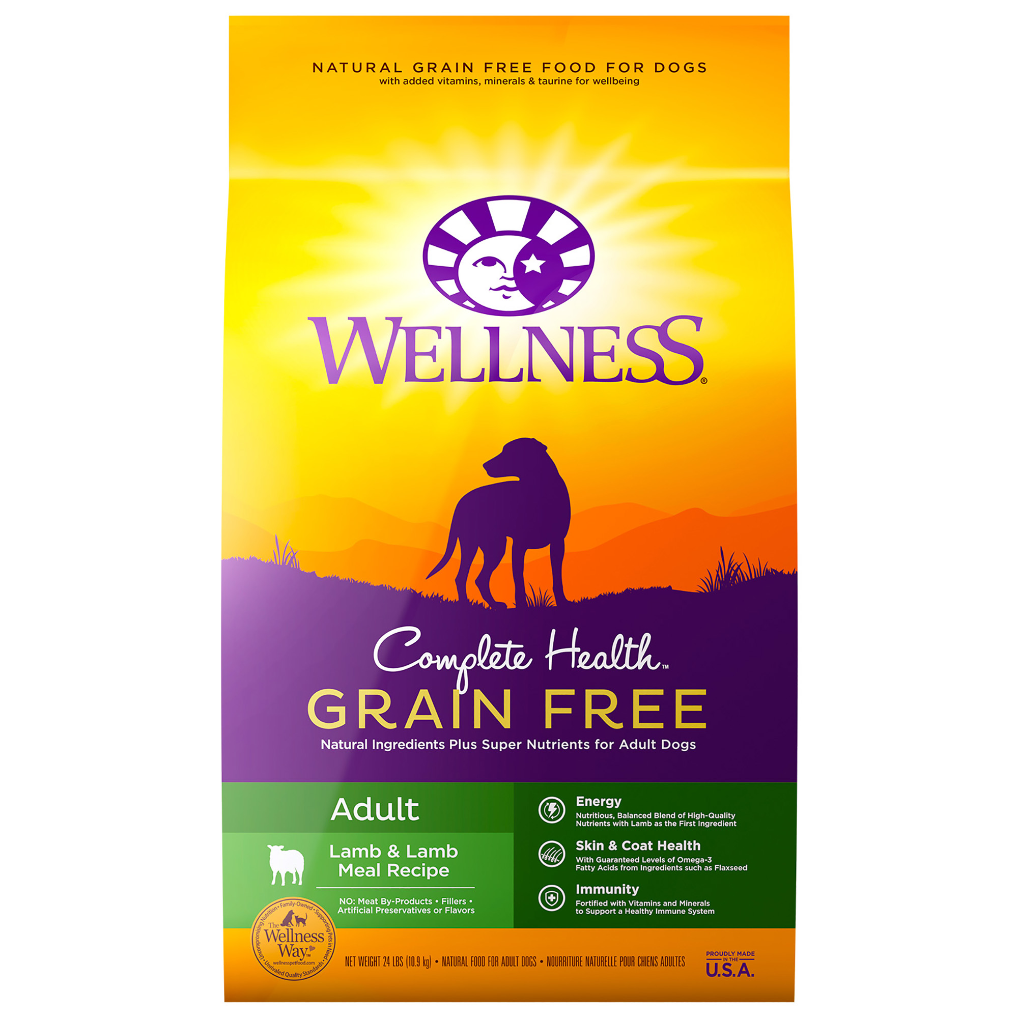 Wellness Complete Health Natural Grain Free Dry Dog Food, Lamb Recipe, 24-Pound Bag - image 1 of 9