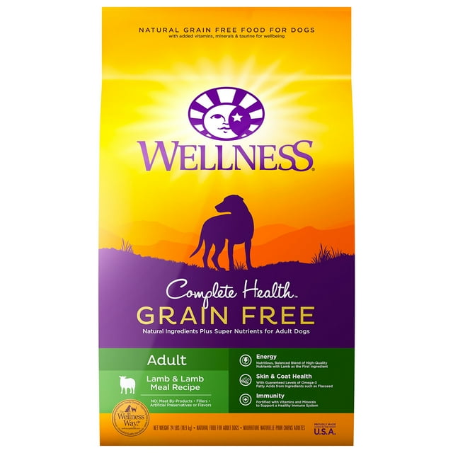 Wellness Complete Health Natural Grain Free Dry Dog Food, Lamb Recipe, 24-Pound Bag
