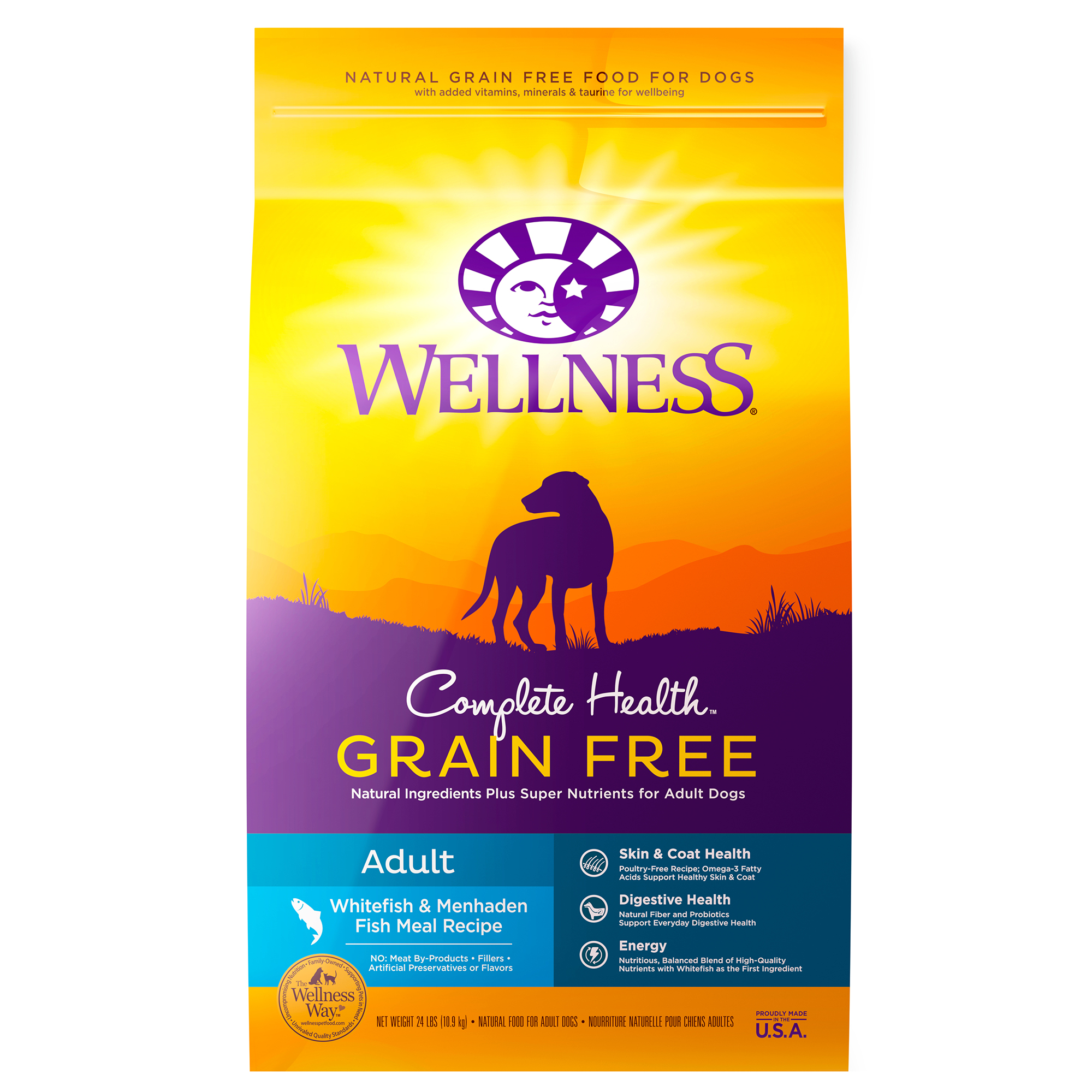 Wellness Complete Health Natural Grain Free Dry Dog Food, Whitefish Recipe, 24-Pound Bag - image 1 of 9