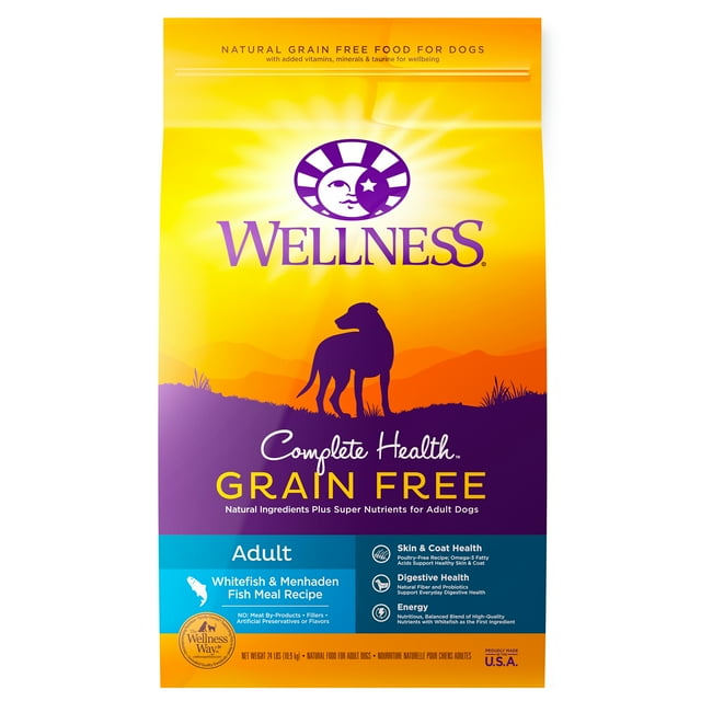 Wellness Complete Health Natural Grain Free Dry Dog Food, Whitefish Recipe, 24-Pound Bag