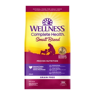Wellness Complete Health Natural Grain Free Small Breed Dry Dog Food, Turkey, Chicken & Salmon, 11lb Bag