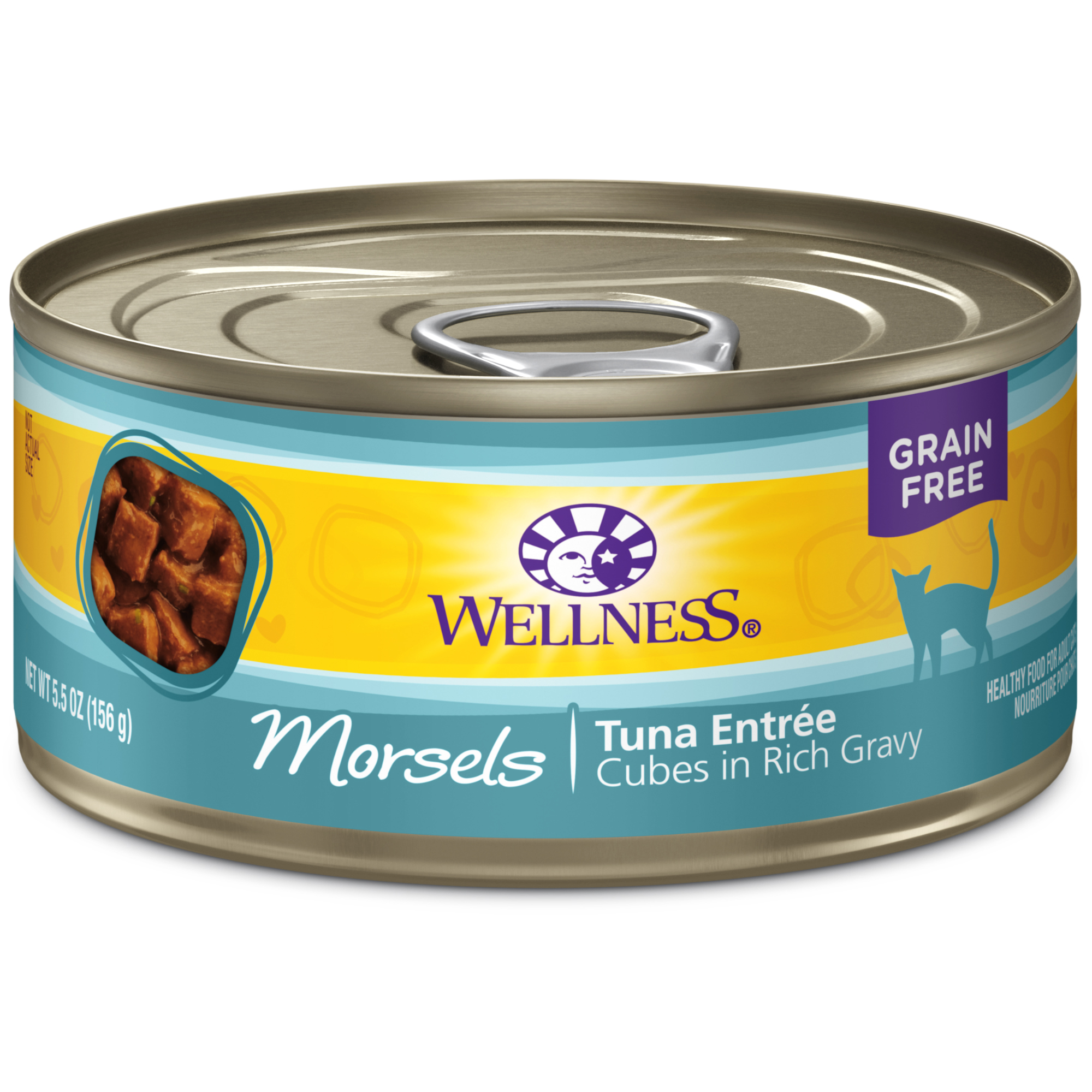 Wellness Complete Health Natural Grain Free Wet Canned Cat Food, Cubed Tuna Entree, 5.5-Ounce Can (Pack of 24) - image 1 of 8