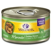 Wellness Complete Health Natural Grain Free Wet Canned Cat Food, Cubed Turkey Entree, 3-Ounce Can (Pack of 24)