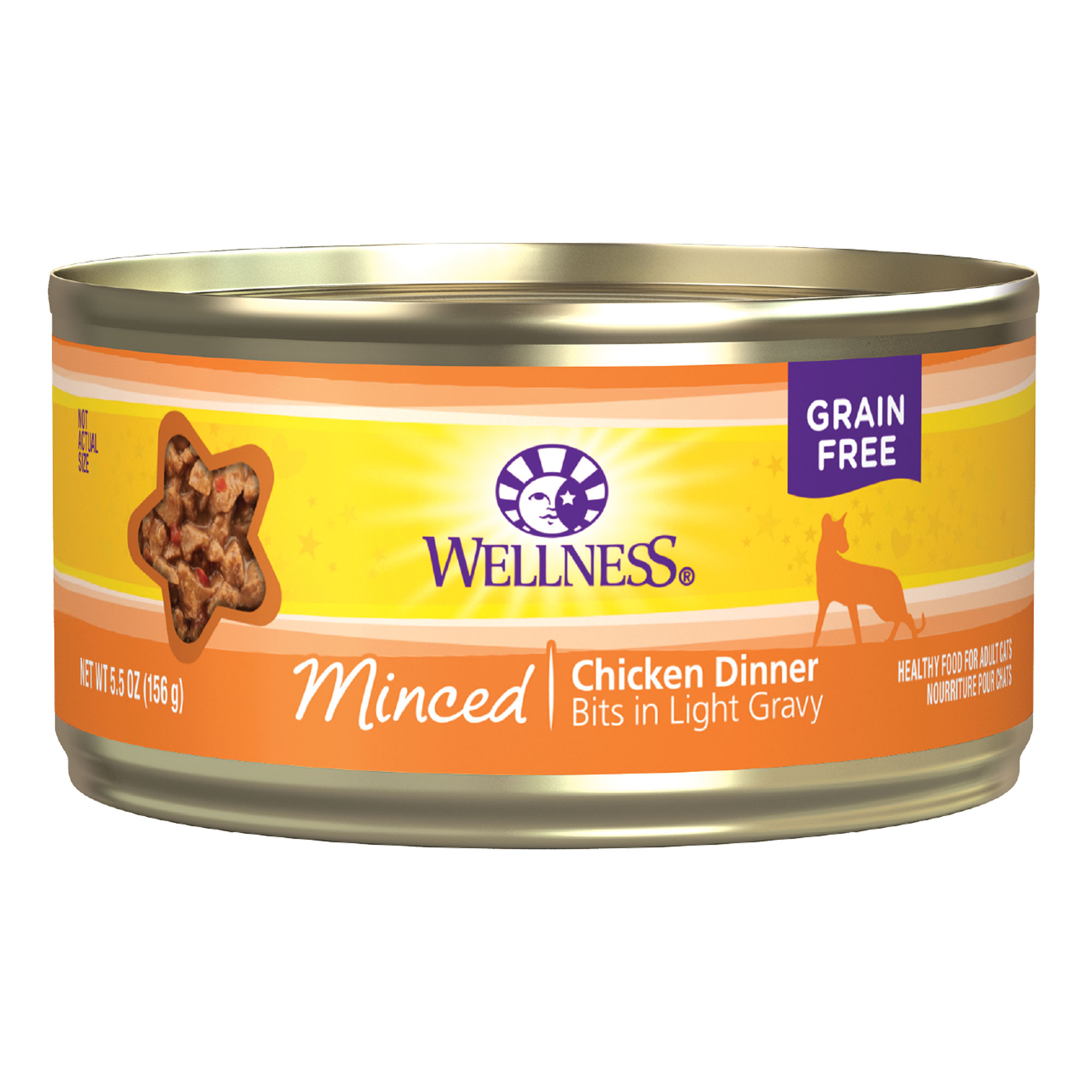 Wellness Complete Health Natural Grain Free Wet Canned Cat Food, Minced Chicken Entree, 5.5 Ounce Can (Pack of 24) - image 1 of 8