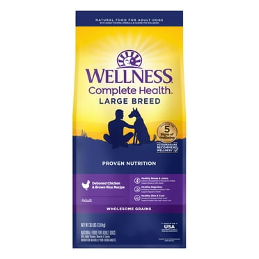 Wellness Complete Health Natural Large Breed Dry Dog Food, Chicken & Rice, 30-Pound Bag