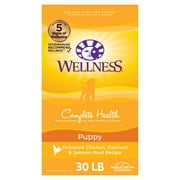 Wellness Complete Health Natural Puppy Dry Dog Food, Chicken, Salmon & Oatmeal, 30-Pound Bag