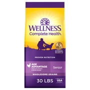 Wellness Complete Health Senior Dry Dog Food, Wholesome Grains, Natural, Age Advantage Chicken & Barley Recipe, (30-Pound Bag)